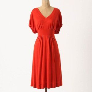 Anthropologie Deletta Back Porch Red Dress XS